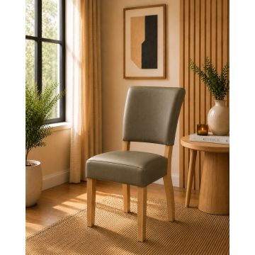 Lederstuhl Nora Bezug Ash Gestell Eiche massiv Gold