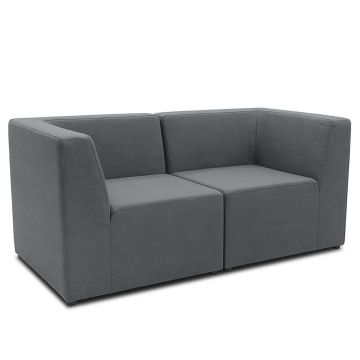 Outdoor Gartensofa wetterfest 2 Sitzer Kubo Bezug: Allegra grau