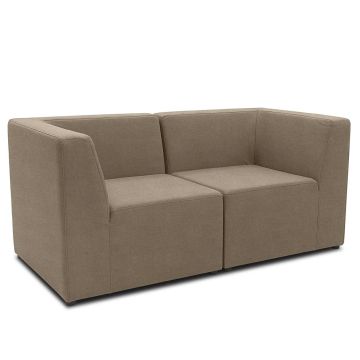 Outdoor Gartensofa wetterfest 2 Sitzer Kubo Bezug: Allegra taupe