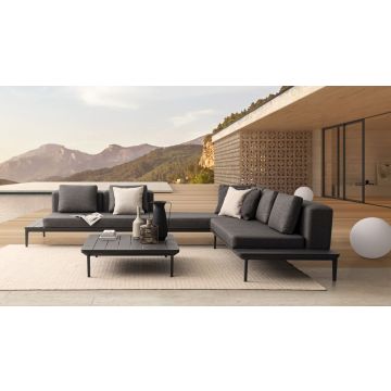 Garten Lounge Ecksofa modular wetterfest Matrix anthrazit 348x273 cm