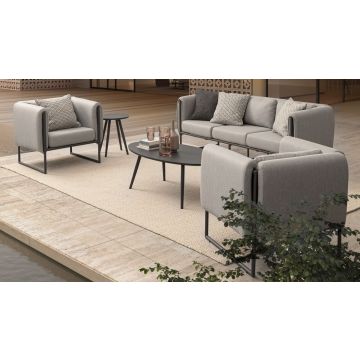 Outdoor Loungeset wetterfest Aluminium graphite Pixel 3 tlg