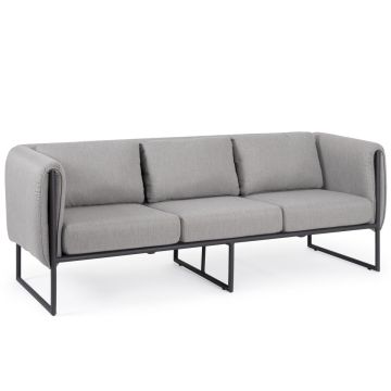 Outdoor Sofa Lounge 3 Sitzer wetterfest Aluminium graphite Pixel