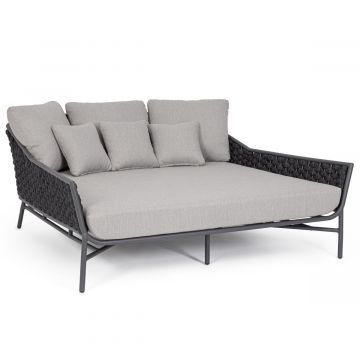 Gartenliege Daybed Outdoor grau Aluminium Everly wetterfest