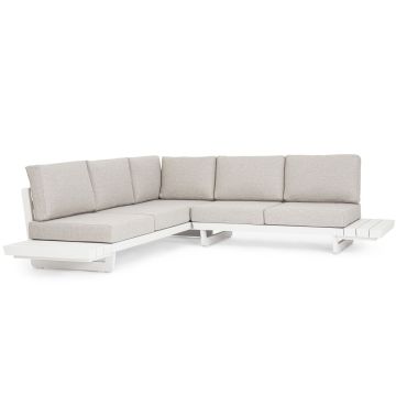 Outdoor Sofa wetterfest Aluminium Infinity Ecklounge weiß 253x259 cm