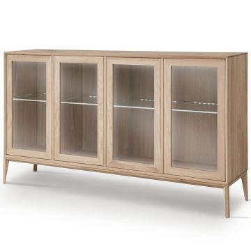 Glastüren Sideboard Wildeiche massiv Cubeit modular planbar