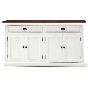 Sideboard weiß Shabby chic Halifax Accent weiss braun vier Türen B127TWD