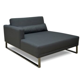 Garten Loungemodul Sierra Longchair mit Armlehne Silvertex wetterfest