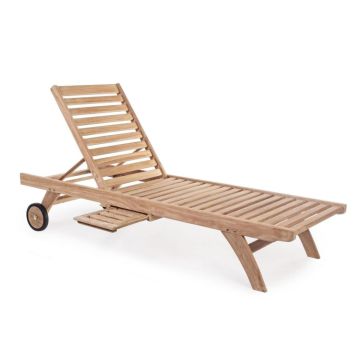 Sonnenliege rollbar Teak massiv Malaga