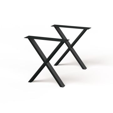 Tischbeine Metall schwarz X Beine für Esstisch Sheffield small