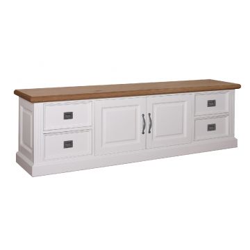 TV-Kommode Landhausstil York Shabby chic Oak 2 Türen 4 Schubladen