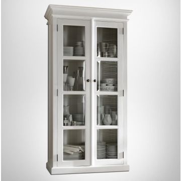 Vitrine Landhausstil weiß antik Halifax 2 Glastüren
