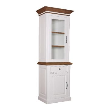 Vitrine Landhausstil York Shabby chic Oak 2x1 Tür 1 Schublade