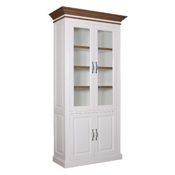 Vitrine Landhausstil York Shabby chic Oak 2x2 Türen