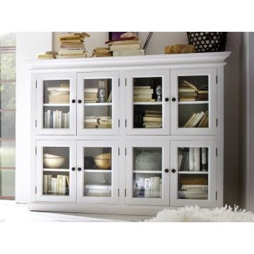 Vitrinenschrank Landhausstil weiß antik Halifax 8 Glastüren CA615