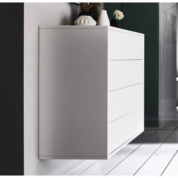 Walk in Kommode Massivholz Kiefer weiss lackiert Mod.11 Breite: 89,5 cm