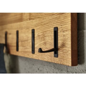 Walk in Hakenleiste Garderobe massiv Eiche natur geölt 4 Haken Breite 46cm