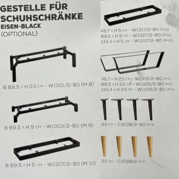 Walk In Füße für Schuhschränke alle Modelle