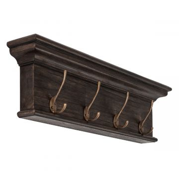 Wandgarderobe 6 Haken Halifax Mindi Blackwash Kolonialstil