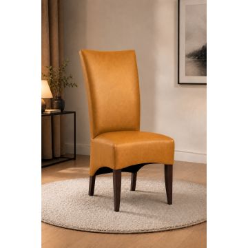 Lederstuhl King gepolstert Amber Gestell Eiche Carbon