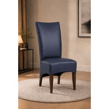 Lederstuhl King gepolstert Blue Gestell Eiche Carbon