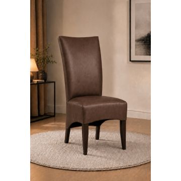 Lederstuhl King gepolstert Chocolate Gestell Eiche Carbon