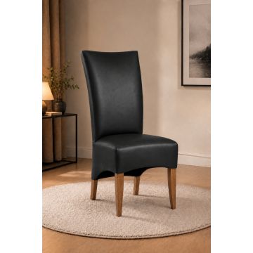 Lederstuhl King gepolstert Graphite Gestell Eiche Bassano