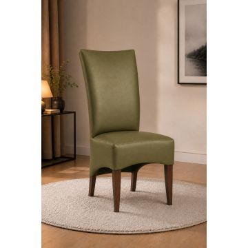 Lederstuhl King gepolstert Moss Gestell Eiche Bassano