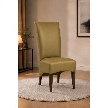 Lederstuhl King gepolstert Olive Gestell Eiche Carbon