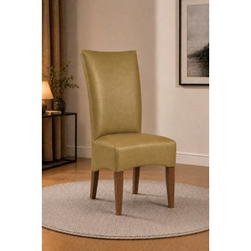 Lederstuhl King gepolstert Olive Gestell Eiche Bassano