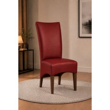 Lederstuhl King gepolstert Rouge Gestell Eiche Bassano