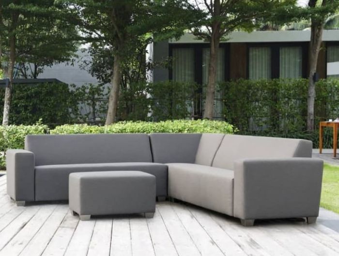 Outdoor Ecksofa WILLY Silvertex Sterling Mittelgrau