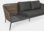 Gartenlounge wetterfest Aluminium Polyrattan Maribela mit Polster 3tlg Set anthrazit