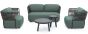 Gartenlounge Set wetterfest Jade grün Aluminium 2-Sitzer 2 Sessel Palmer