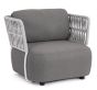 Gartenlounge Set wetterfest Aluminium 2-Sitzer 2 Sessel Palmer weiß grau