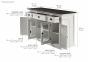 Sideboard Landhausstil 4-türig Halifax Contrast 2 Glastüren B191CT