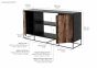 Media Sideboard Rustika 180x45 cm recycelt Bootsholz Metall schwarz