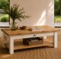 Couchtisch Ariege Eiche Massiv Ivory 120x60cm Ivory blond