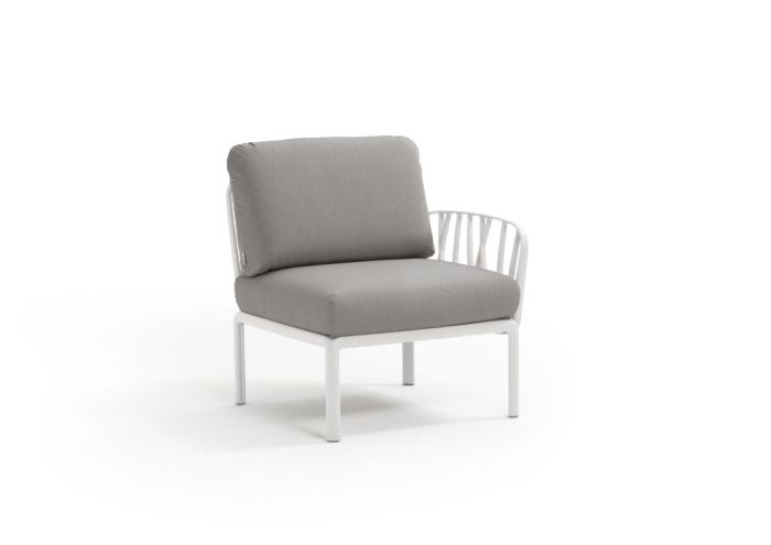 Komodo Sitzelement m. Armlehne Bianco Grigio