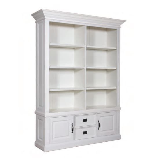 Bücherschrank Landhausstil York Shabby chic 2 Türen 2 Schubladen