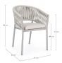 Gartenstühle stapelbar beige mit Polster Florencia 4er Set Aluminium