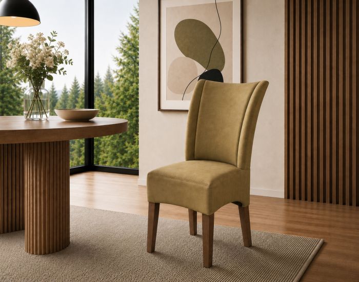 Lederstuhl Lombardo Echt Leder Olive Gestellfarbe Bassano