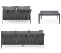 Garten Ecklounge wetterfest Aluminium Rafael Set mit Polster und Tisch grau