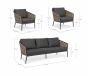 Gartenlounge wetterfest Aluminium Polyrattan Maribela mit Polster 3tlg Set anthrazit