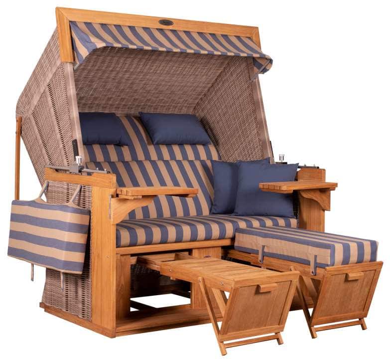 Devries Strandkorb Friesland Sylt XXL white kubu Teak
