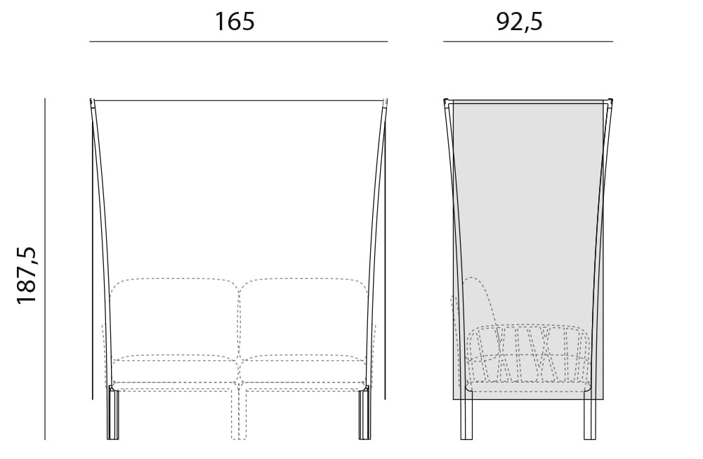 Komodo Himmel Sonnenschutz anthracite für 2 Sitzer wetterfest von Nardi Outdoor