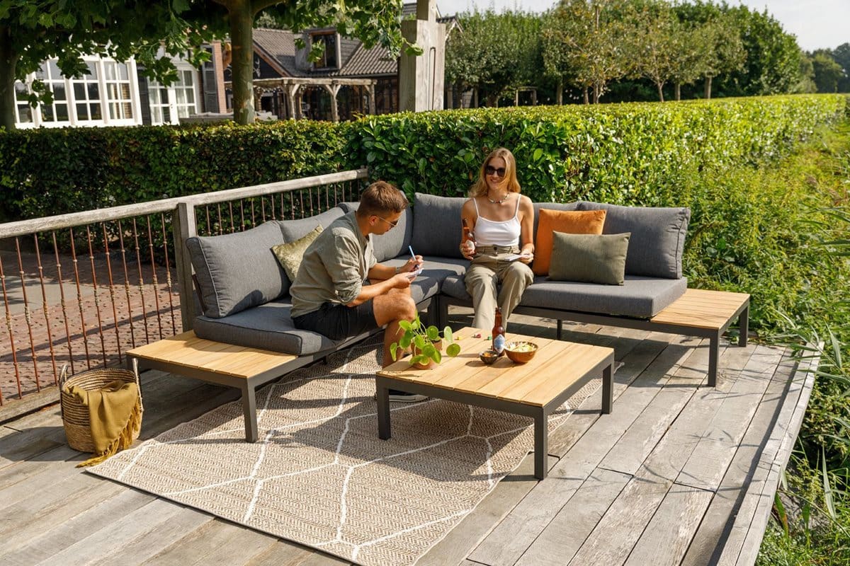 Gartenlounge La Vida Teak Aluminium Light grey 245x245 cm