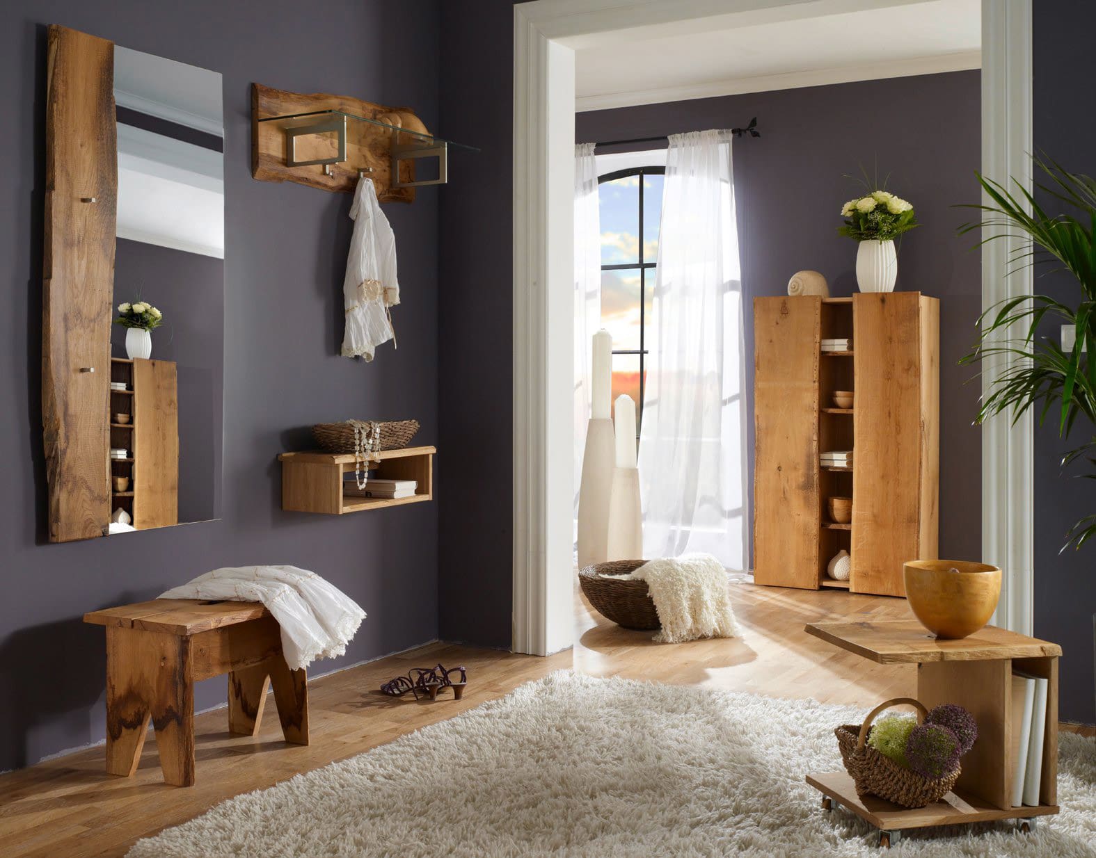 Flur Spiegel Eiche massiv Woodline 70x140cm