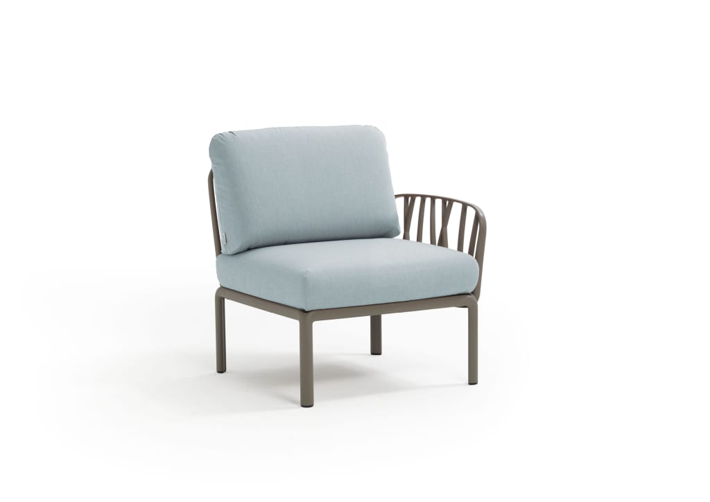 Nardi Komodo Sitzelement mit Armlehne tortora ghiaccio sunbrella