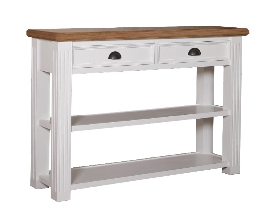 Konsolentisch Landhausstil York Shabby chic Oak 2 Schubladen