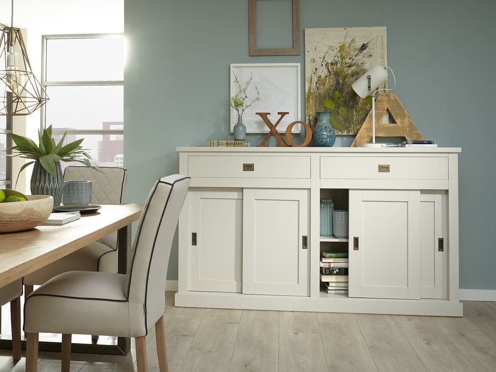 Landhaus Anrichte Pinie Vintage 4 Schiebetüren Kubic